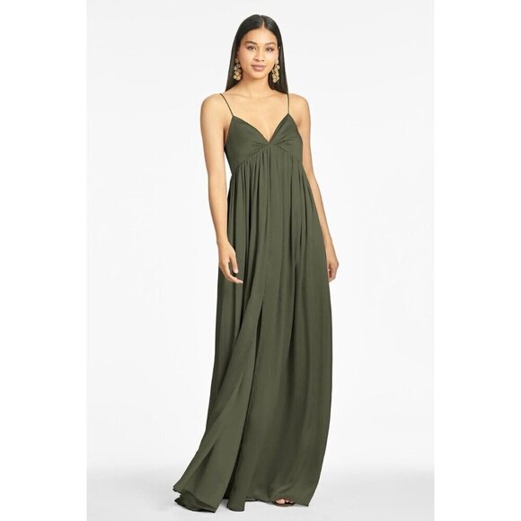Sachin & Babi Size 14 Moss Green Jessica Gown Maxi Dress Sleeveless New - Picture 1 of 11
